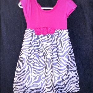 💞 Baby & Toddler Girls Size 3T Pink & Zebra Dress